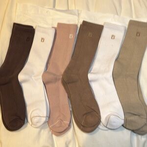 2 3-Pack BuffBunny Full Crew Socks (Neutral and Berry XS/S)